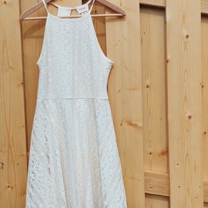 spaghetti strapped white dress